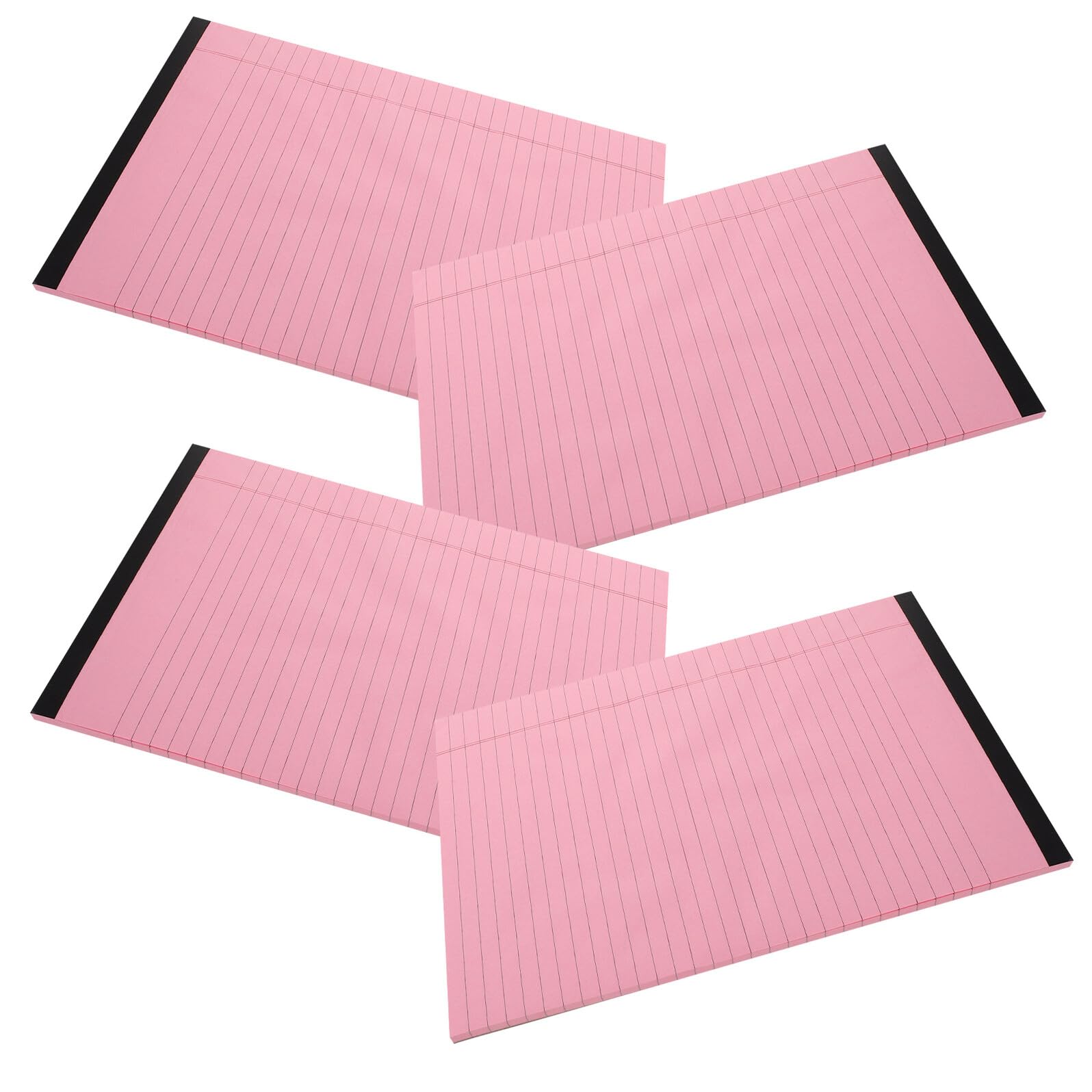 NOLITOY 4 Stück-Pack A4 Notizblock Rosa mit Linierten Seiten und Horizontaler Aufteilung aus Papier für Effiziente Organisation im Büro und Schule