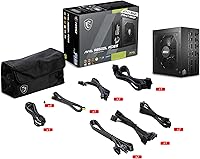 Vista 4 de MSI MAG A850GL PCIE5, Fuente de alimentación compacta completamente modular Gaming 850W, 80+ Gold, lista para ATX 3.1 y PCIe 5.1, cable 12V-2x6