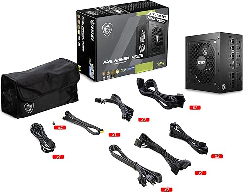 Miniatura 4 de MSI MAG A850GL PCIE 5.1 y ATX 3.1 Fuente de alimentación para juegos  Full Modular  80 Plus Gold Certified 850W  Tamaño compacto  ATX PSU  Garantía