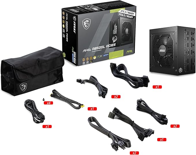 MSI MAG A850GL PCIE5 Fuente 850W 80+ Gold Modular ATX 3.1 miniatura 4