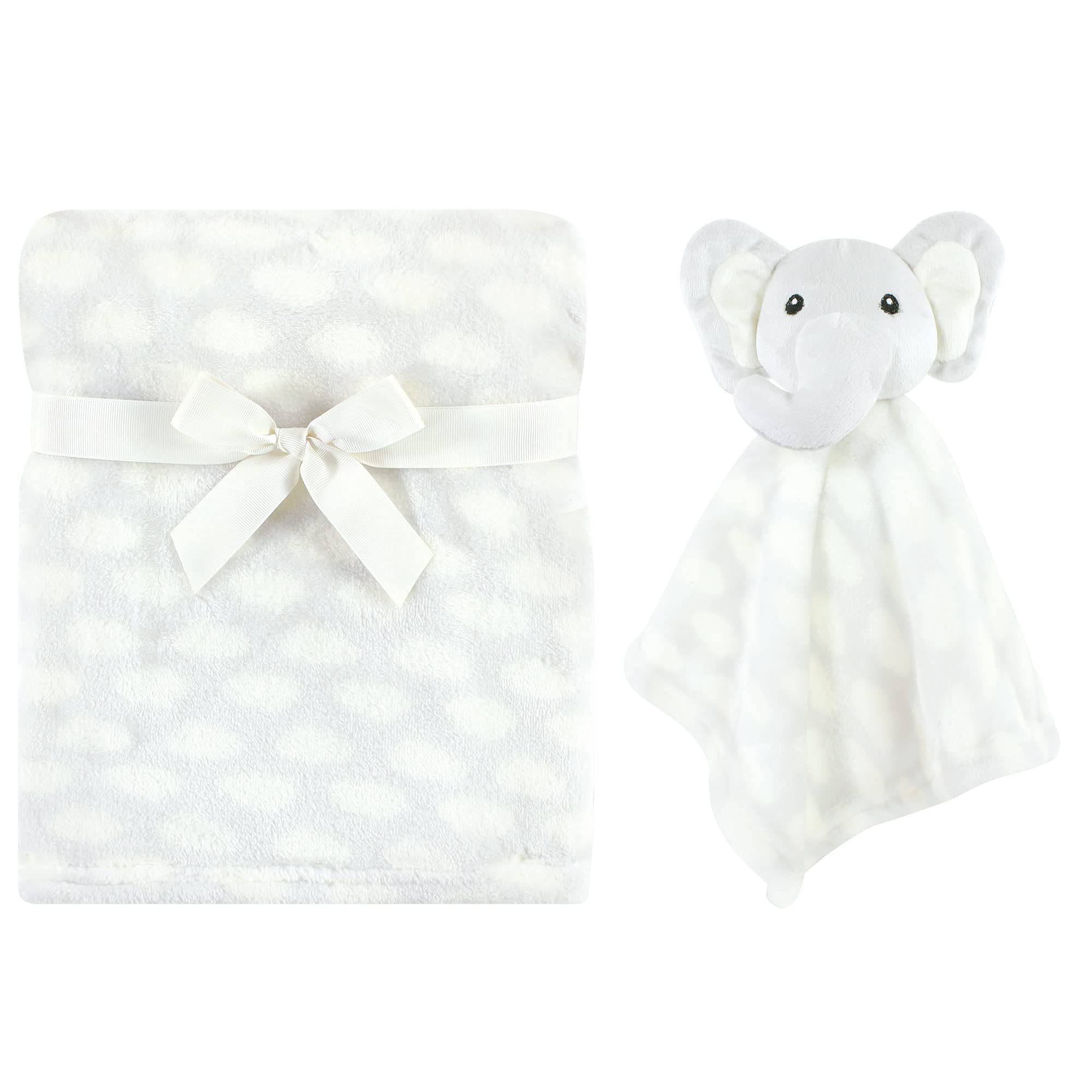 Hudson Baby Unisex Baby Plush Blanket with Security Blanket, Elephant Cloud, One Size