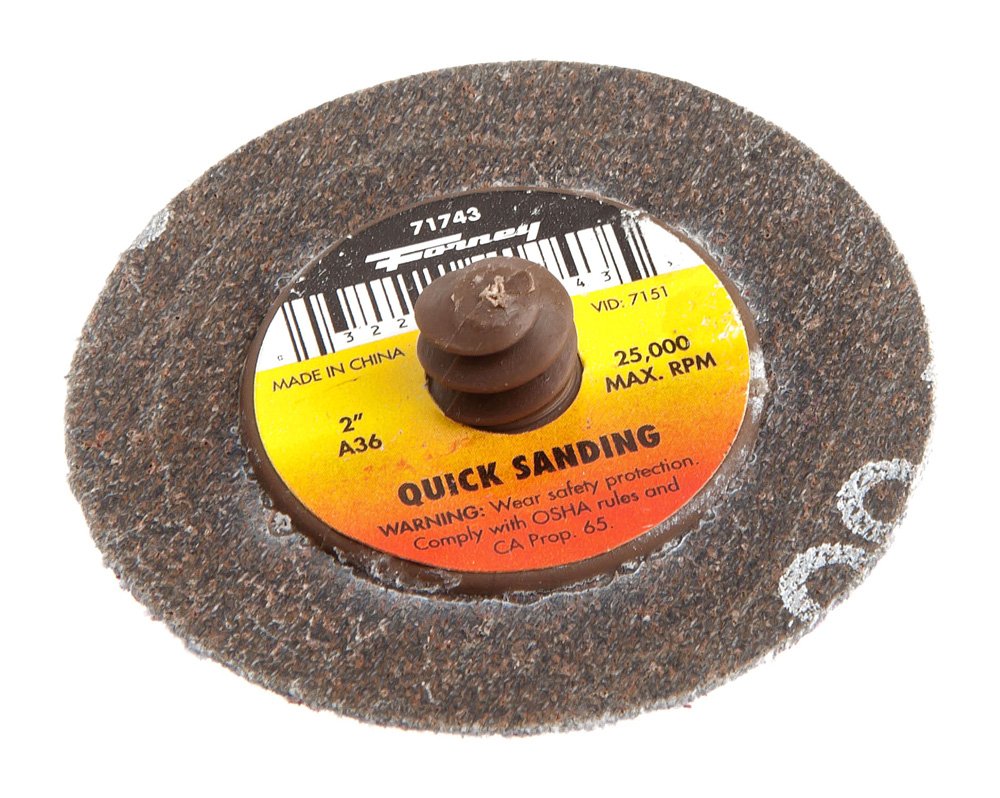 Forney 71743 Mini-Sanding Disc, Quick Change, 36-Grit, 2-Inch