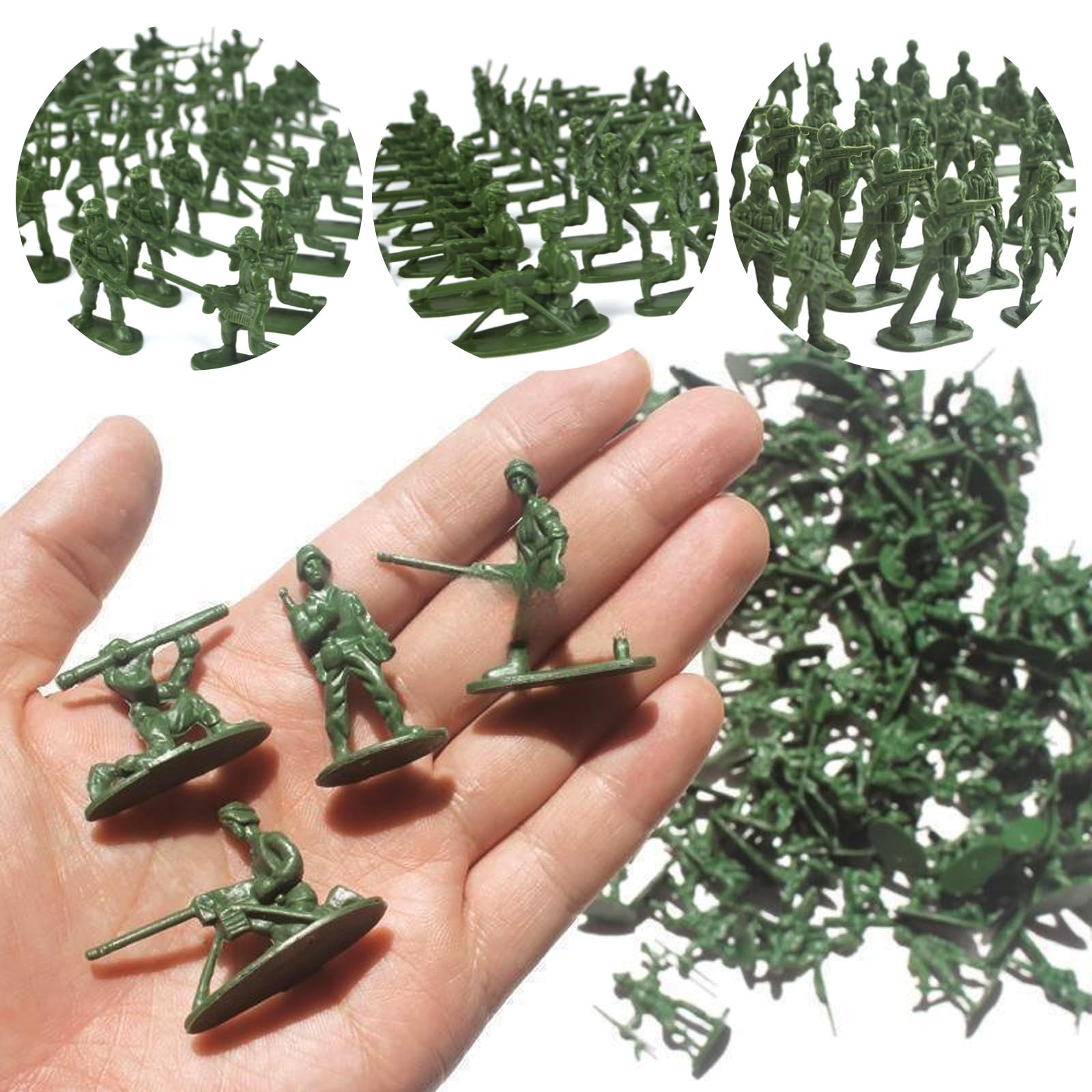 EDLMKM 100 PCS Mini Plastic Soldiers Figures, Toy Soldiers Army Toys, 12 Style Soldiers Poses Traditional Green - Image 3