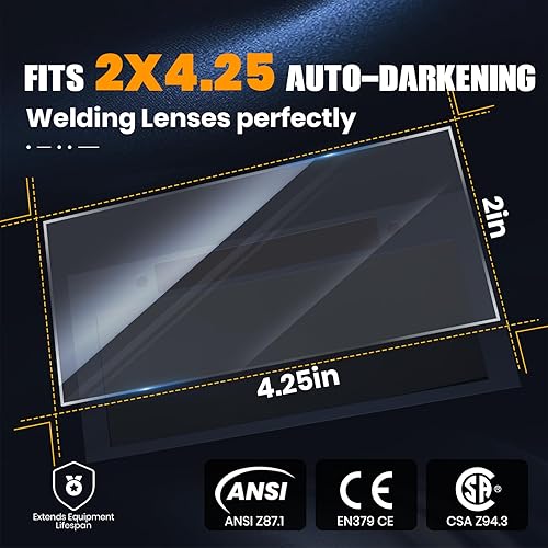 Miniatura 8 de Preruner Lente de soldadura de oscurecimiento automático, lente de soldadura serie azul para campana de soldadura de panqueques, tecnología de color