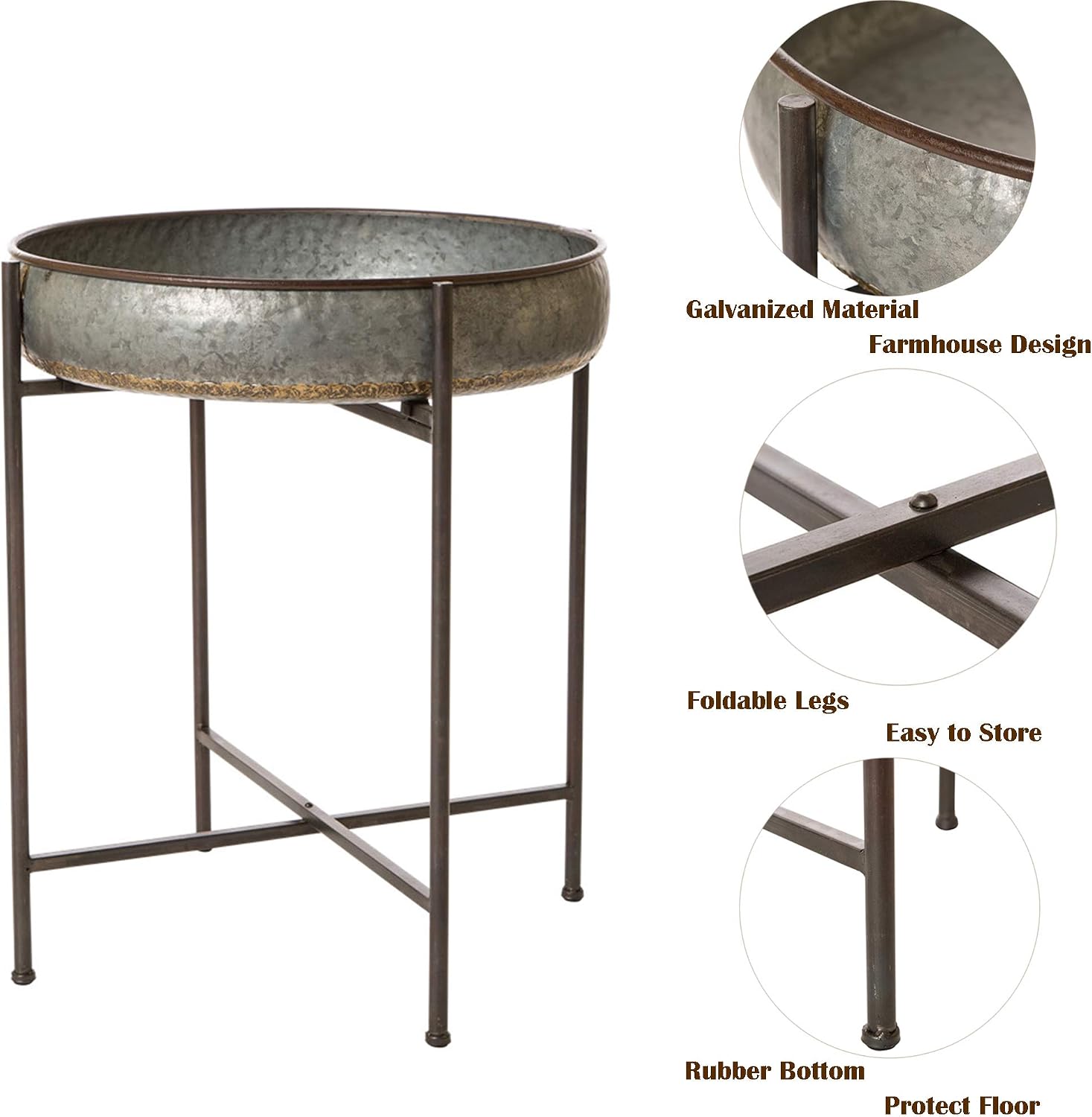 50% Off Discount Glitzhome Farmhouse Metal End Table,Folding Galvanized Side Table Waterproof Coffee Table Sofa Side Table with Removable Tray for Living Room Bedroom Balcony and Office Decoration Review Glitzhome Farmhouse Metal End Table,Folding Galvanized Side Table Waterproof Coffee Table Sofa Side Table with Removable Tray for Living Room Bedroom Balcony and Office Decoration