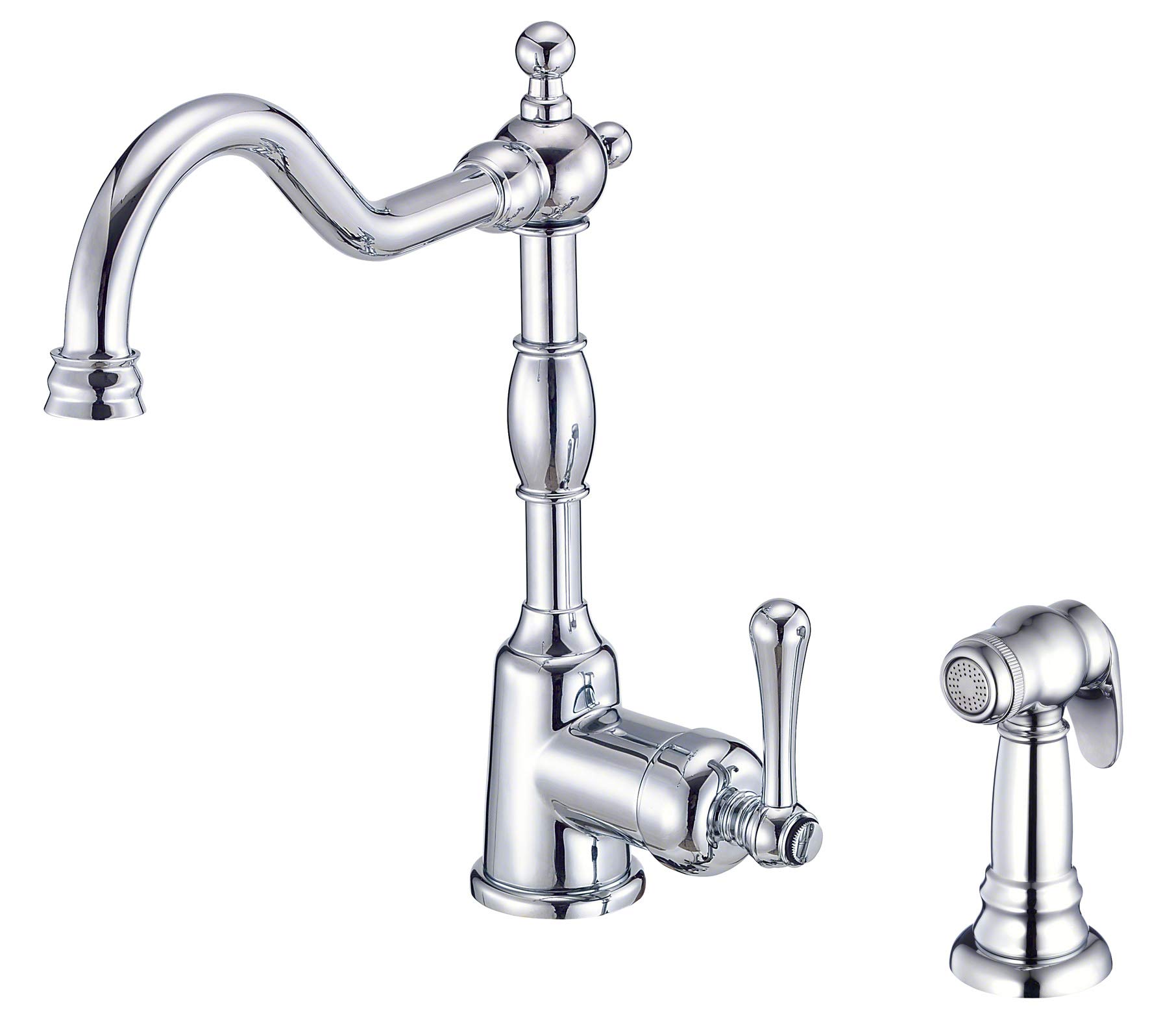 Danze D401157 Opulence Single Handle Kitchen Faucet with Side Spray, Chrome