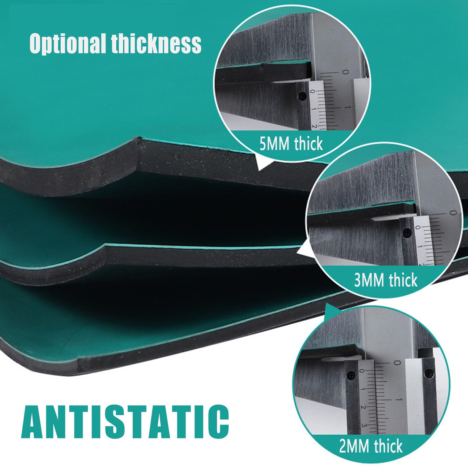 Alfombrillas de goma antiestáticas,Cojín de trabajo antiestático,Estera de protección for banco de trabajo for soldadura eléctrica, reparación de soldadura, trabajo electr,Gris,60 * 300cm*2mm