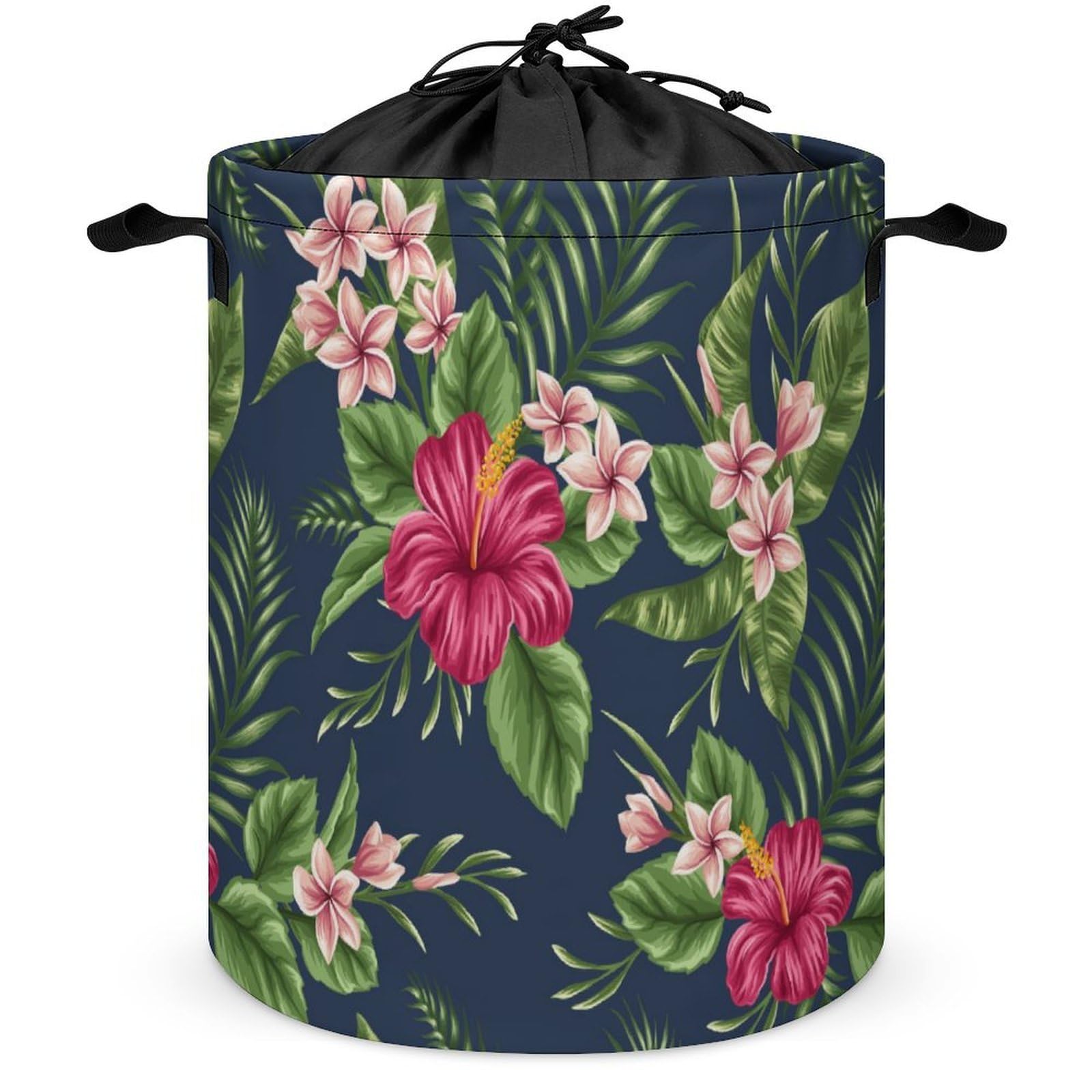 Wlntrophic Drawstring Laundry Hamper, Flower Laundry Basket, Washing Basket with Handle