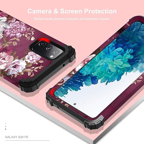 Miniatura 3 de Hocase Funda para Galaxy S20 FE 5G, resistente a prueba de golpes, goma de silicona suave y plástico duro, funda protectora híbrida para Samsung