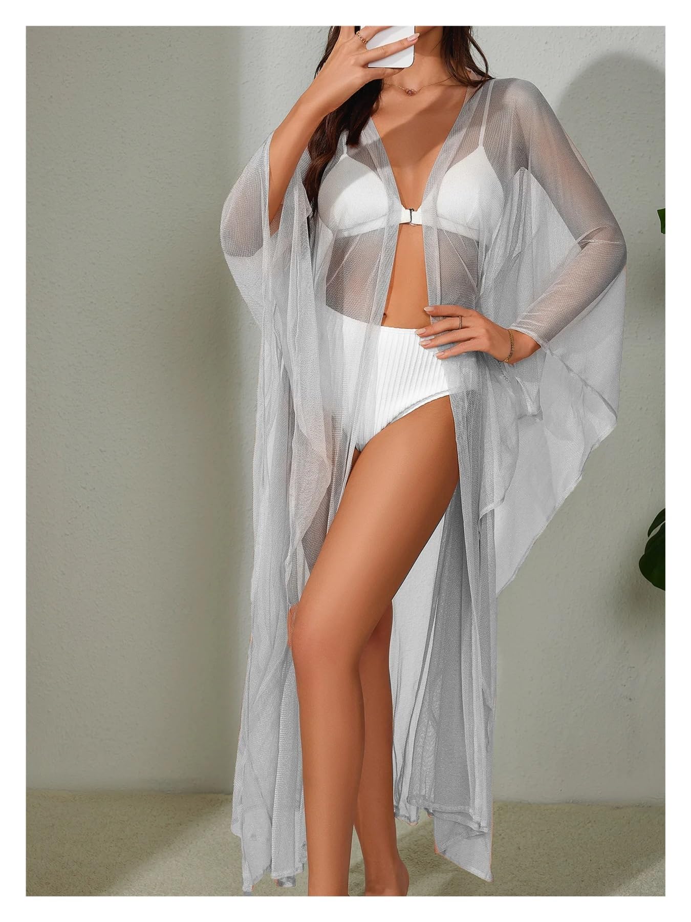 Robe De Plage Femme Cape de Plage Unie avec Ceinture for Femme, vêtements de Plage for Les Vacances d'été(Pink Beach Cover up)