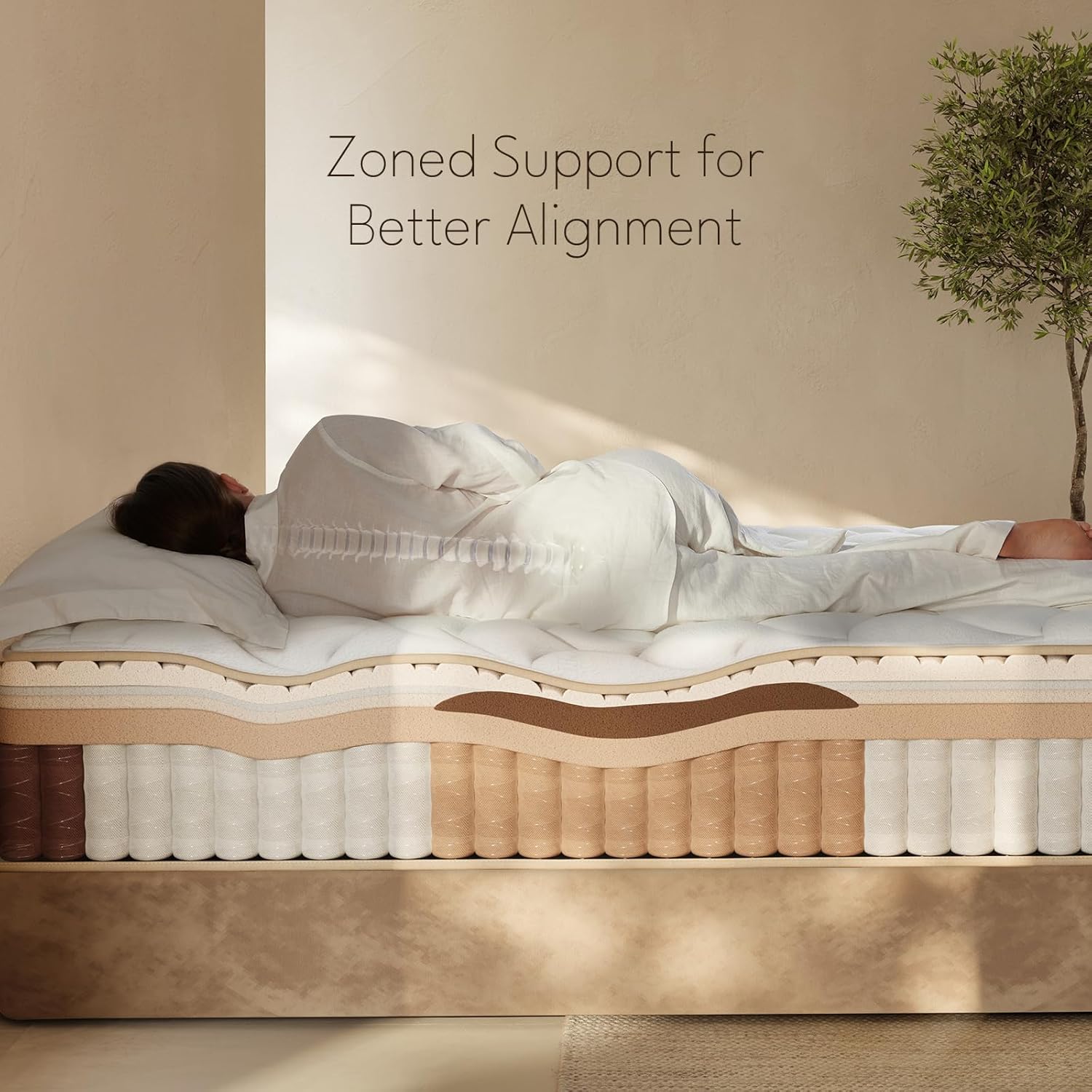 | 12 Inch Queen Mattress | Medium Firm | Gel Memory Foam Hybrid Mattress with Individual Pocket Spring| Maxium Support | Queen Size Mattresses in a Box | Pressure Relief | - Image 4