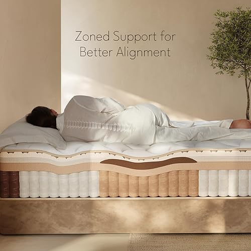 Miniatura 4 de | Colchón Queen de 12 pulgadas | Firme medio | Colchón híbrido de espuma viscoelástica de gel con resorte individual | Soporte máximo | Colchones de