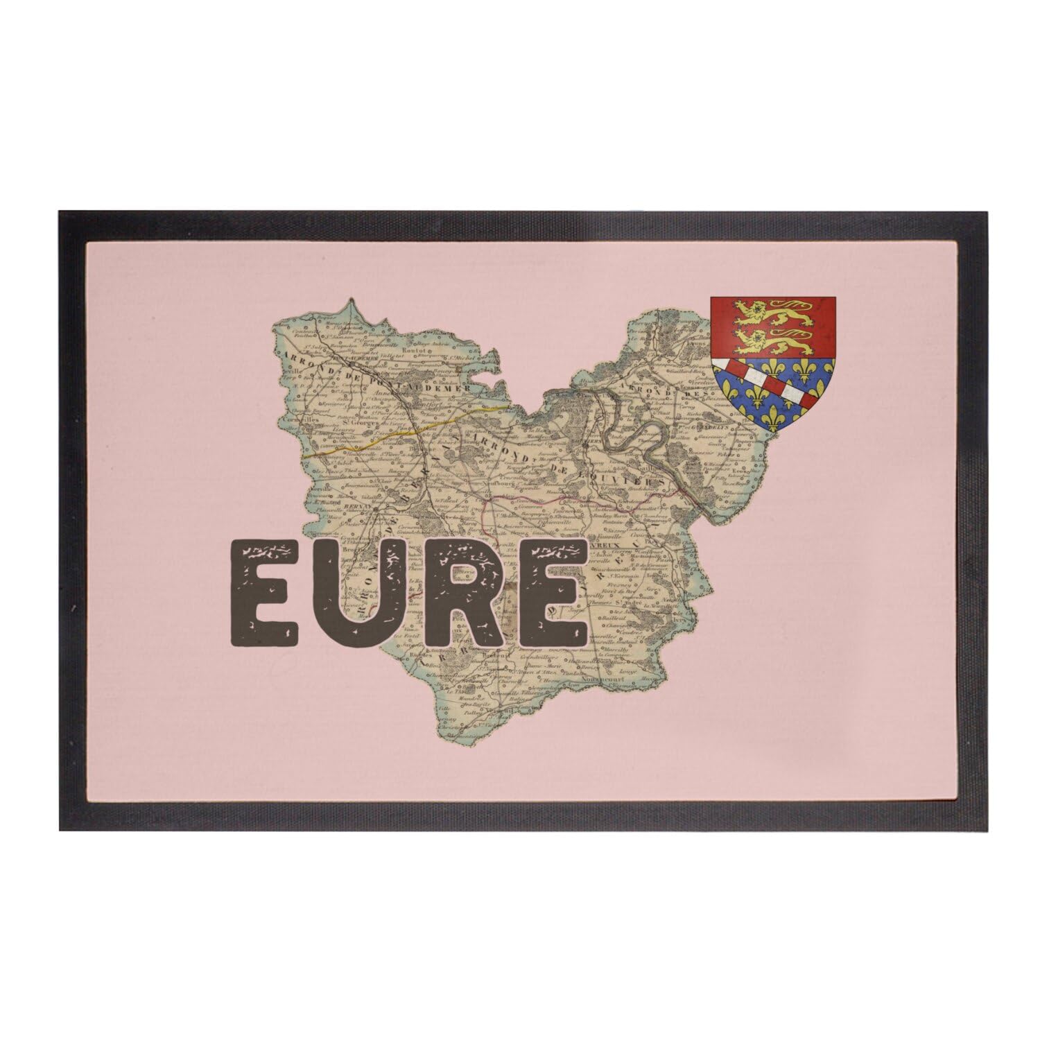 Paillasson Rose Eure 27 Evreux cadeau idéal souvenir de Normandie