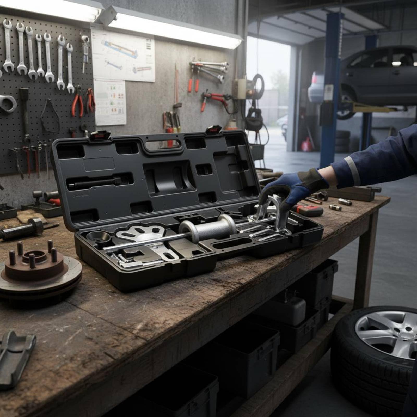 20 Pezzi Estrattore Cuscinetti Ruota Set Utensili Rimozione Mozzo Separatore Cuscinetti Uso Acciaio al Carbonio con Valigetta Adatto per Officina Riparazioni