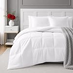 Casa Platino Ensemble de consolateurs jumeaux 2 Pièce - blanc - 300 GSM Remplir le poids vers le bas Alternative toutes saisons - Microfibre brossée pré-lavée - Oeko-TEX - Onglets d'angle - 66"×88"