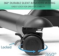 Vista 5 de ETHU Mesa de cama con elevador hidráulico, mesa de cama ajustable de altura de 27.1 a 34.2 pulgadas con ruedas bloqueables, mesa de grano de madera