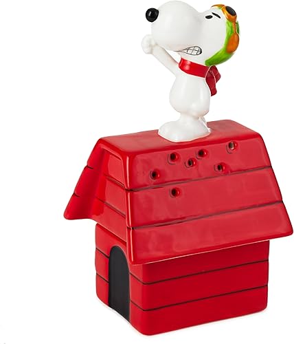 Hallmark Peanuts - Juego de 2 saleros y pimenteros apilados, regalo para mamá, nana, fanáticos