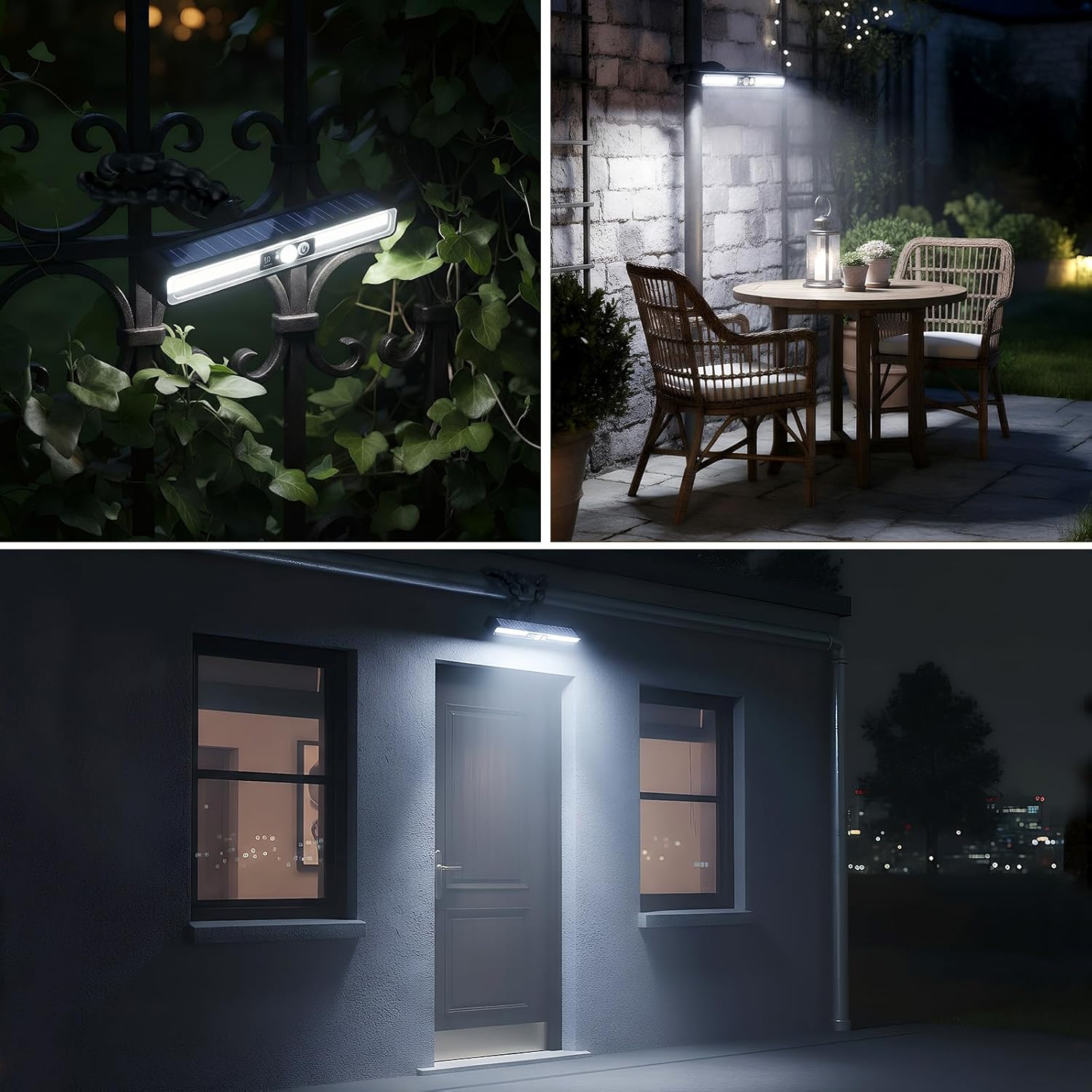 Solar Outdoor Lights with Motion Sensor, 36 LED Waterproof Solar Powered Clamp Lights for Garden, Patio, Pathway, Fence, Yard - 3 Lighting Modes (White Light)