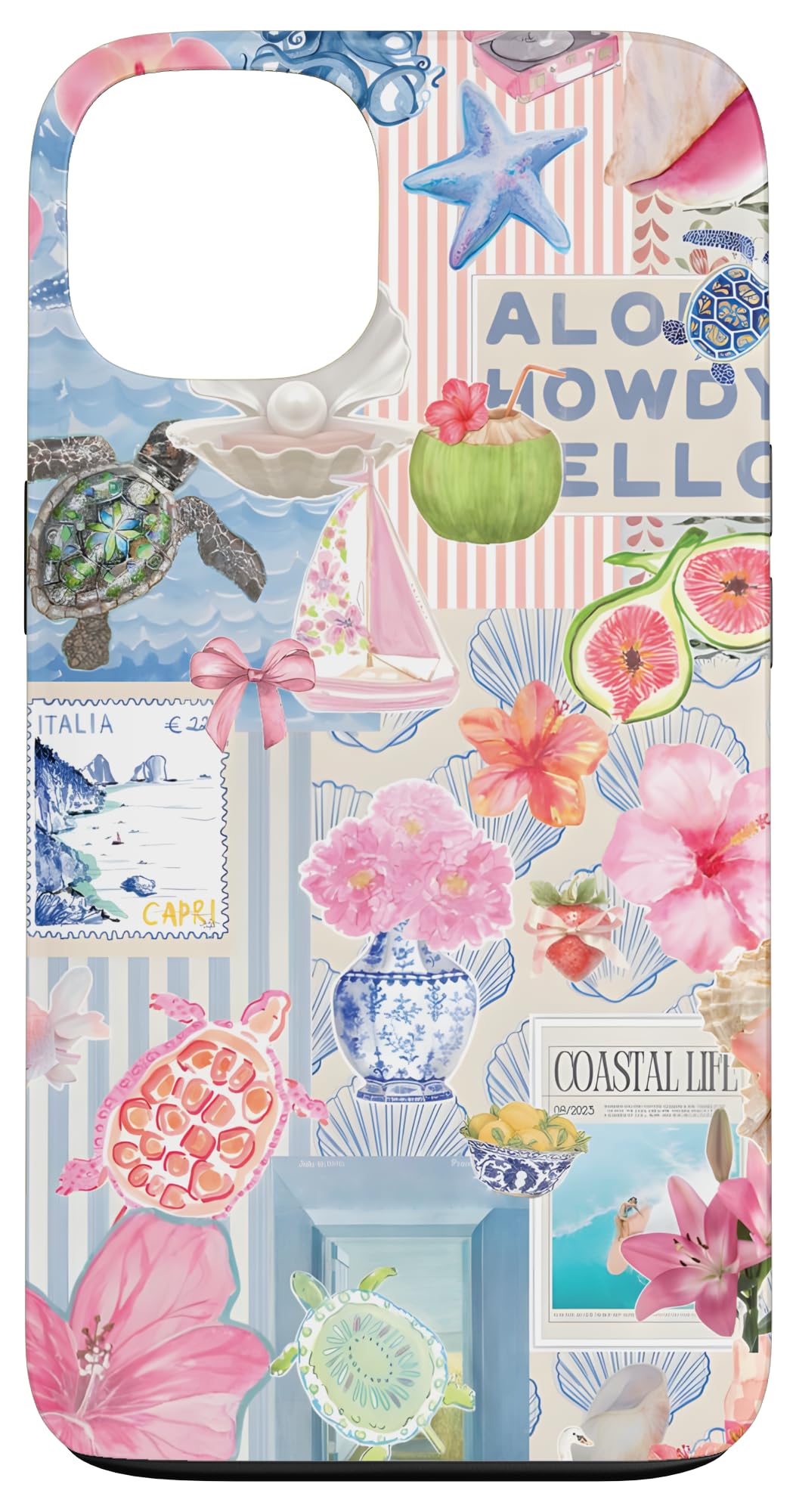 Beachy Blue Coquette Coastal Collage Preppy Cute Aesthetic Case for iPhone 13
