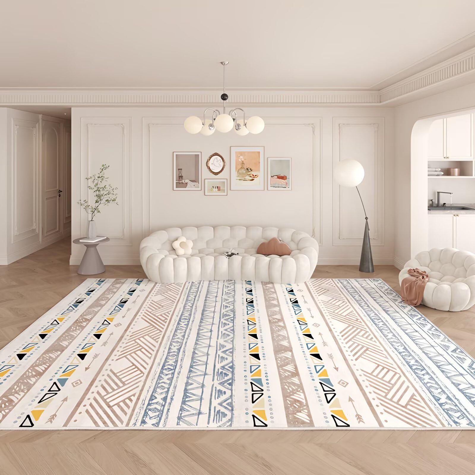 Alfombra comedor azul que evita arañazos bajo el escritorio y ruidos en la habitacion 100x200