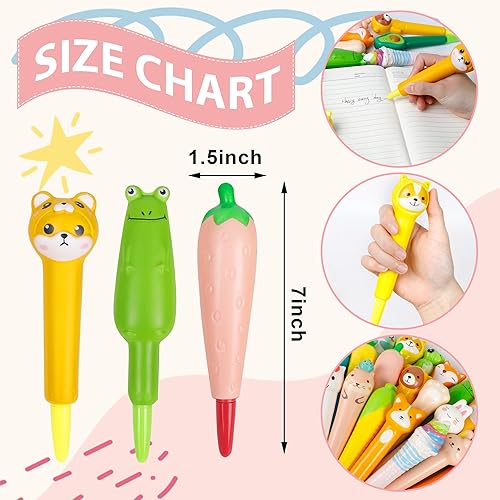 Miniatura 4 de Pipigaty Bolígrafos Kawaii Squishies 10 unidades, tinta de gel, bolígrafos divertidos para niños, estacionarios, ideales para aliviar el estrés,