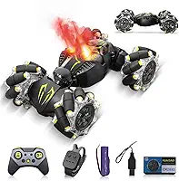 Carrinho de Controle Remoto com Acrobacias 360°, Multifuncional Carro de Controle Remoto 2.4GHz com Luzes e Música, Bateria Recarregável 500mAh