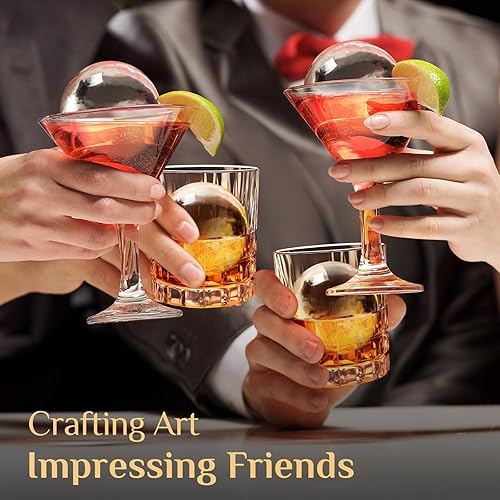 Miniatura 5 de Máquina de cubitos de hielo transparente, molde de acero inoxidable de 2.5 pulgadas para whisky y cócteles, moldes de silicona de alta calidad sin