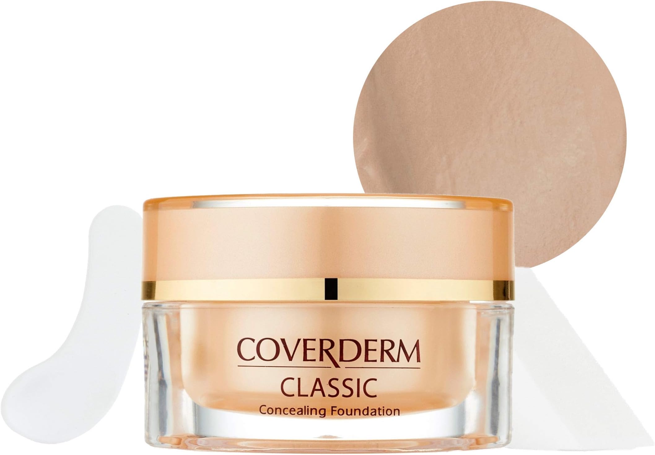 Coverderm Classic Waterproof Concealing Foundation SPF 30, Full Coverage Face Makeup, Shade 1, 15ml