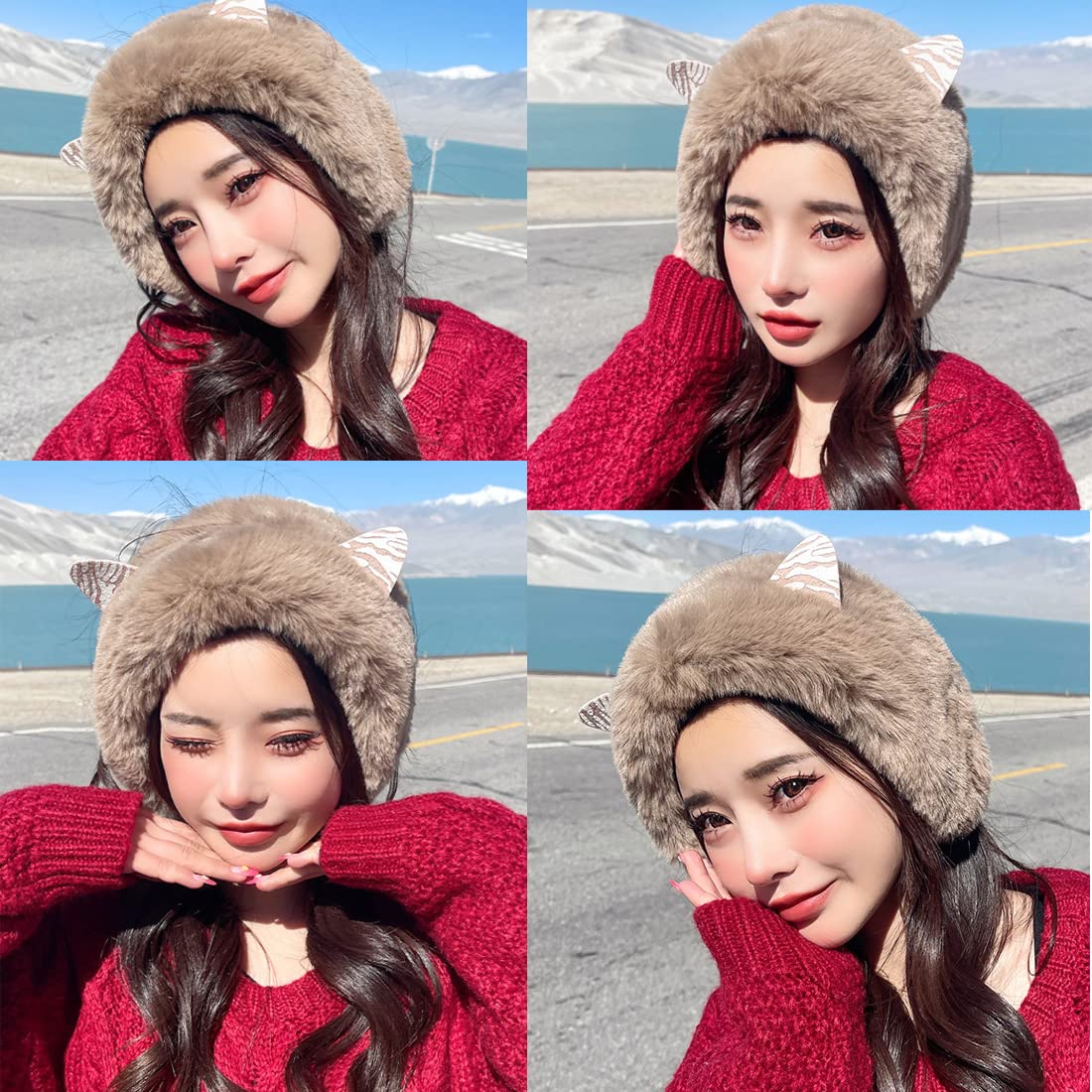 Winter Womens Girls Fleece Cute Mickey Ear Covers Ear Warmer Headband for Yoga Outdoors Cycling Hiking Running.