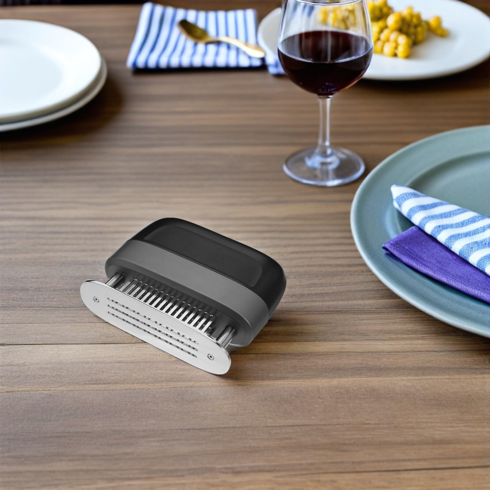 Housoutil Herramienta para Ablandar Carne Agujas Ultra Afiladas Ablandador de Carne de Res y Pavo para Cocina y Uso Casero Hecho de Acero Inoxidable Duradero