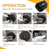 Vista 3 de Herramienta de extracción de cubo de embrague de compresor de A/C, no necesita llave de impacto para buje de transmisión de compresores sin embrague