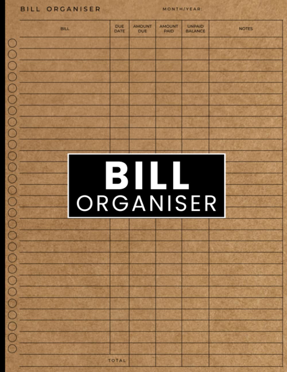 Bill Organiser: Financial Expense Diary | Monthly Bill Payment Organiser - Simple Budget Checklist | Record Over 3000 Bill Payments!