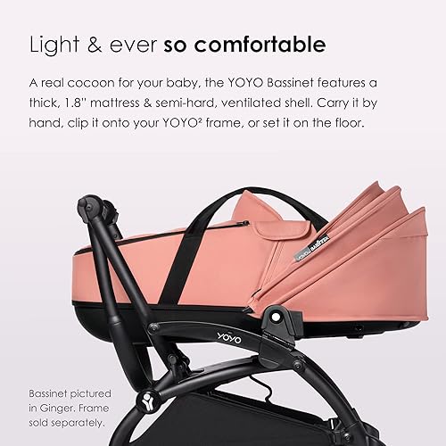 Miniatura 3 de Babyzen YOYO - Moisés 0+, color aguamarina, incluye colchón doble grueso, carcasa ventilada y toldo, requiere marco YOYO2 (se vende por separado)