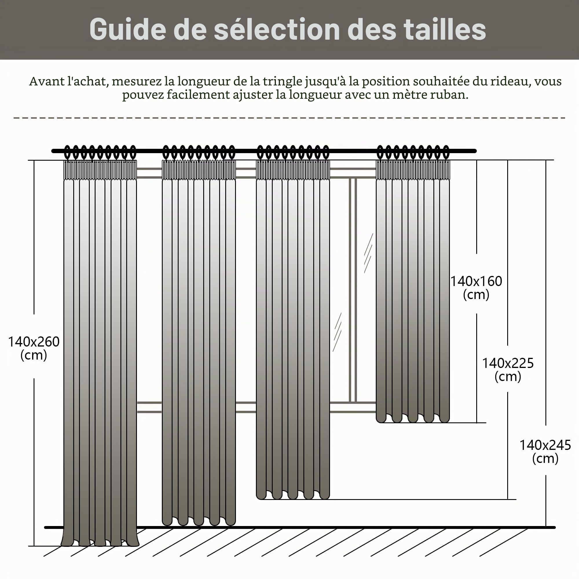MYSKY HOME Rideau Occultant Blanc Court 140x160(LxH) Rideaux Lin 30% Opaque à Oeillets Anti Froid Draperies Chaleur pour Chambre Salon Maison, Decoration Curtains Lot de 2