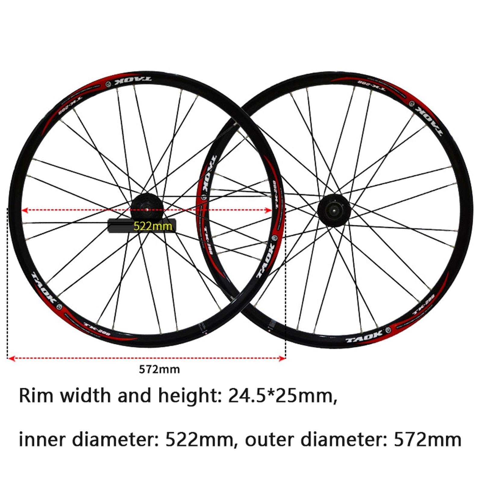 Fahrradradsatz 26-Zoll-Mountain Wheel-Set Fahrrad vorne hinten Doppelschichtlegierung Felgenscheibe Bremsnabe Schnellspanner Für 7/8/9 Geschwindigkeit