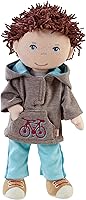 HABA Lian 12" Soft Baby Boy Doll - Brown Chenille Hair, Blue Embroidered Eyes, Machine Washable Plush Toddler Toy 18 Months+