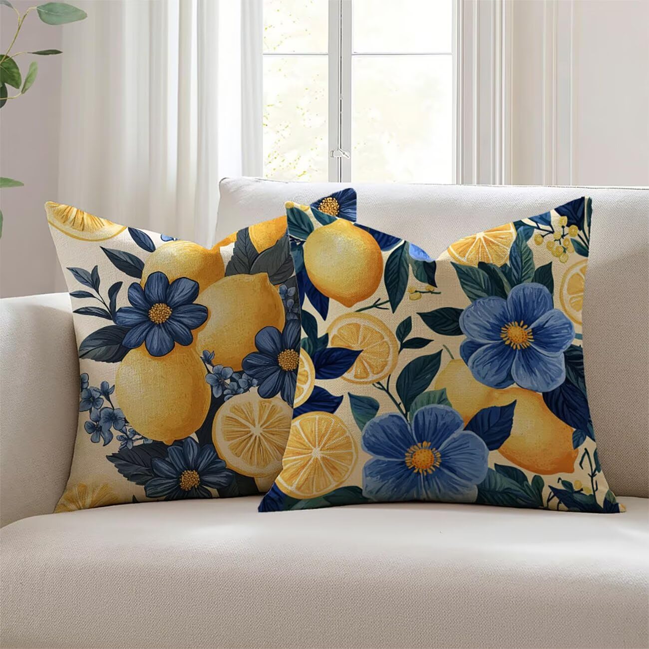 Housse de coussin 65x65cm lin premium imperméable intérieur JL-4729
