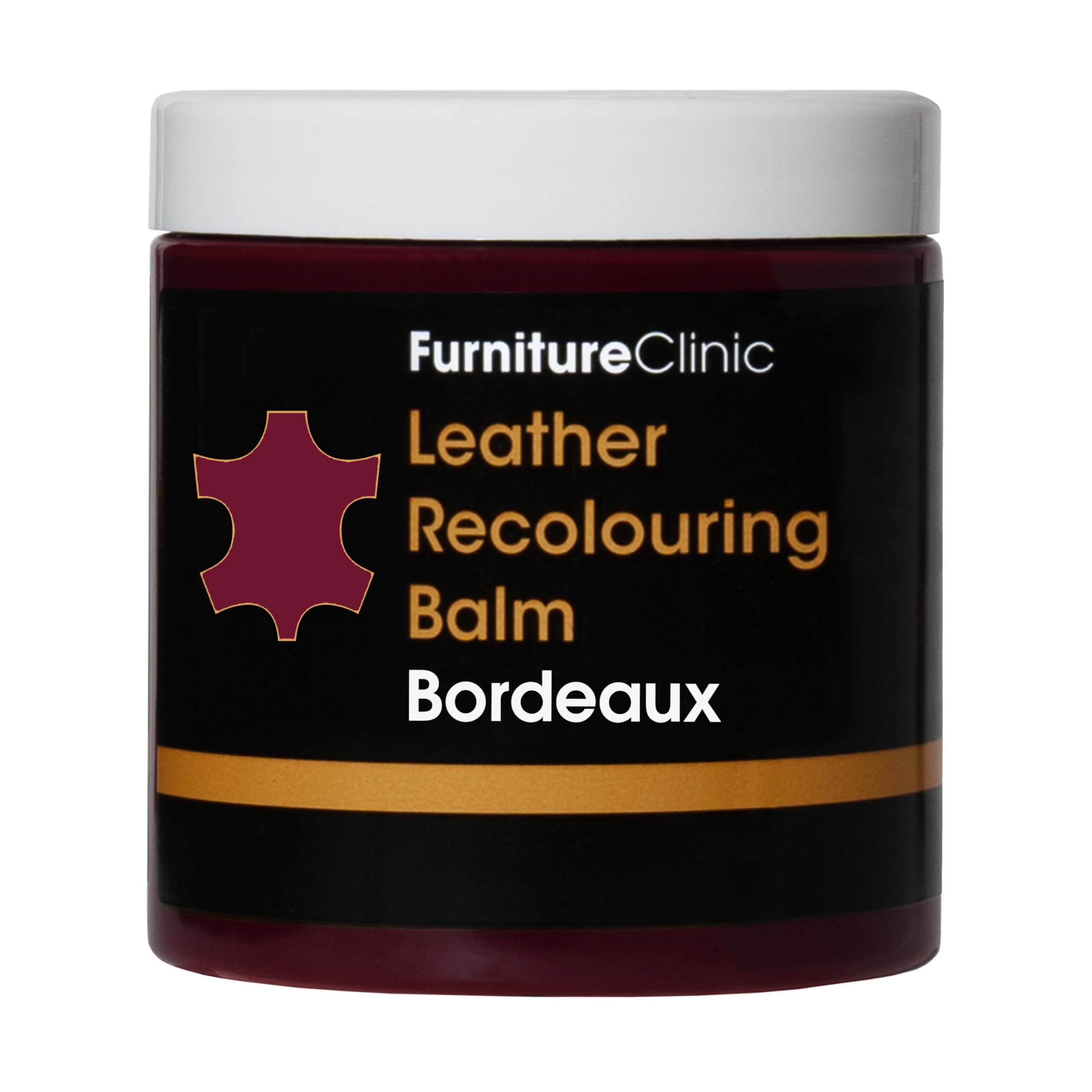 Furniture Clinic Red Leather Recolouring Balm - Leather Colour Restorer For Sofas, Leather Colour Repair For Faded & Scratched Leather Upholstery, Car Seats, Shoes And Clothing - 16 Colours (Bordeaux)