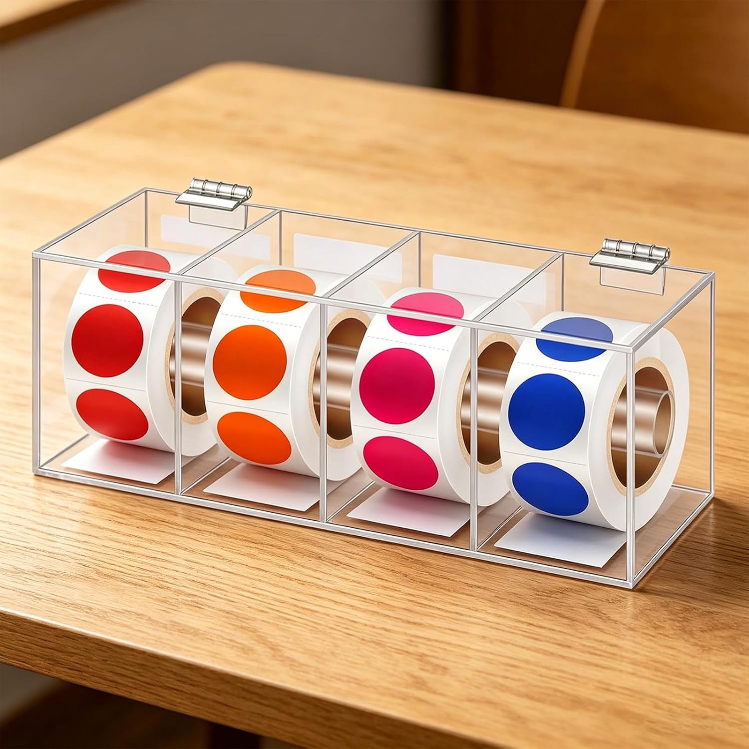 Compartment Acrylic Dispenser Wall Mount for Date Stickers and Inventory Control Retail Organizers
