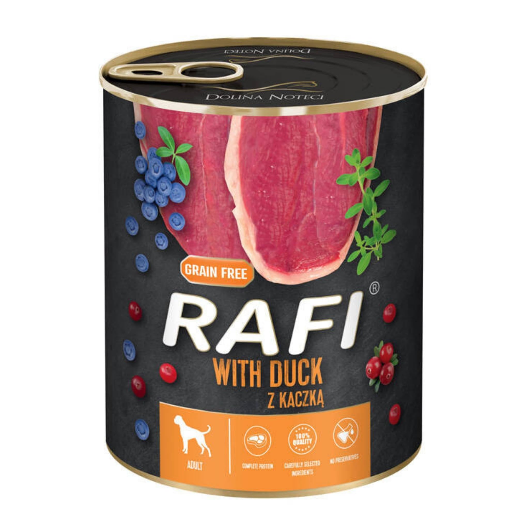 Rafi Complete Wet Dog Food with Duck for Adult Dogs 800g Can