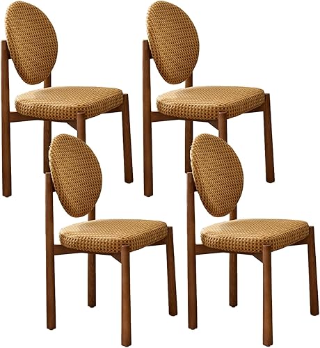Juego de sillas de comedor de 1/2/4, sillas de comedor de madera, sillas de comedor tapizadas retro, con cojín de tela/felpa, silla de cocina para