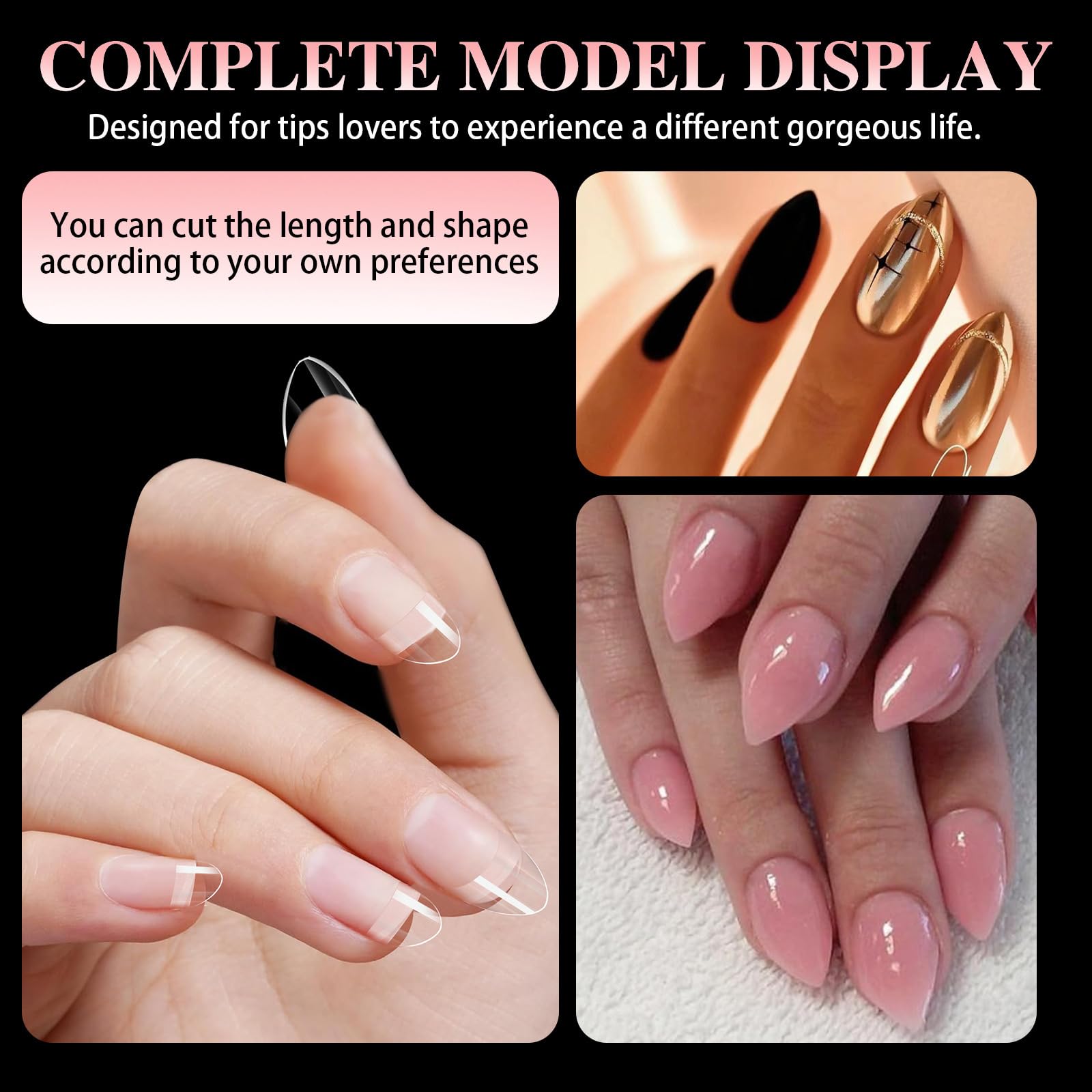 Layhou 600pcs/ Box of Nail Chips Ultra Short No Scratch Frosted False Nail Chips