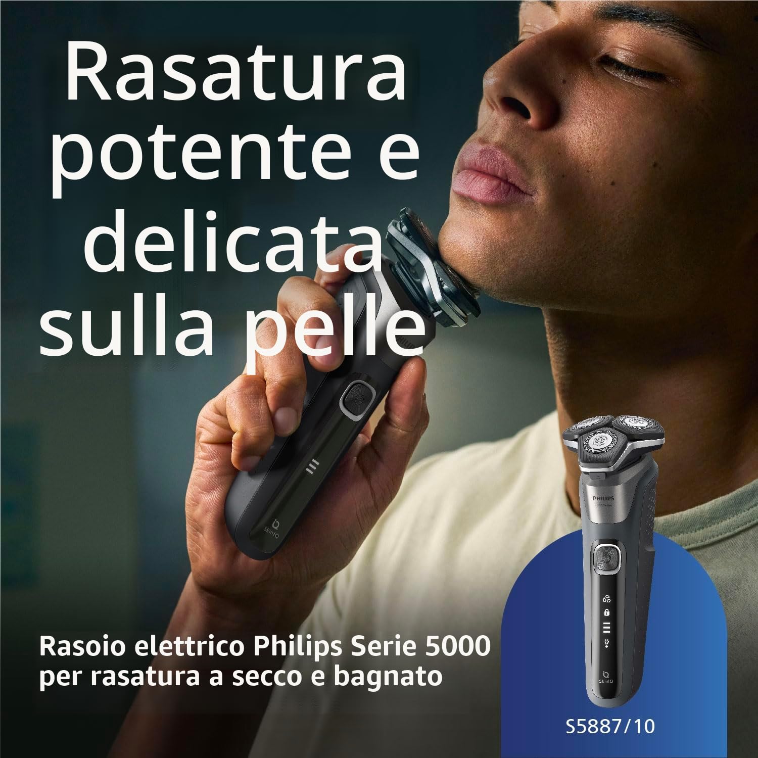 Rasoio serie 5000 Wet&Dry Lame STEELPRECISION Sensore DINAMICO Philips - S5887.10