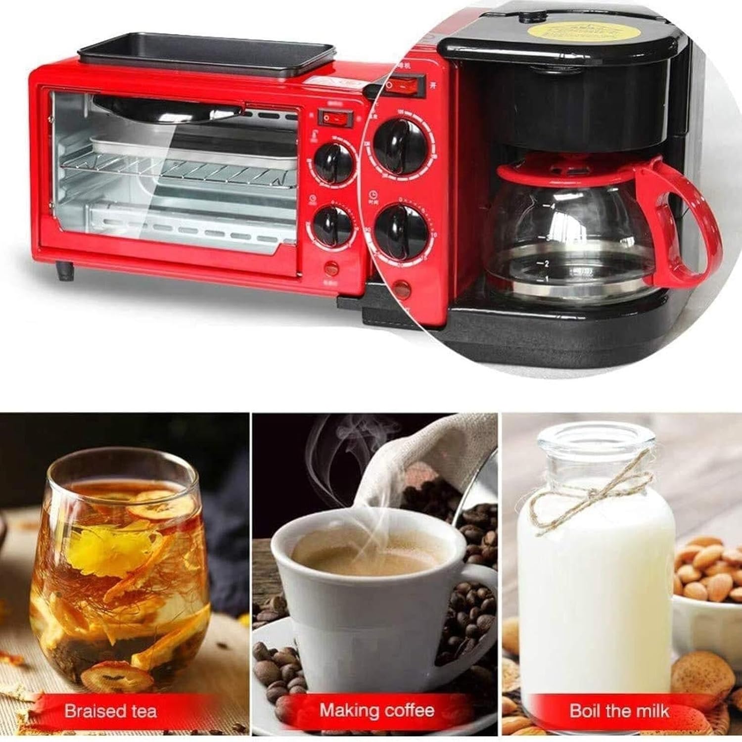 3in1 Breakfast Machine, Bread Breakfast Machine, Multifunction Home Breakfast Machine,Oven Bread Baking Machine
