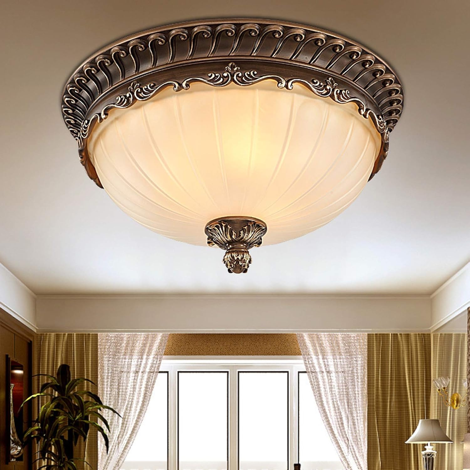 LED Ceiling Light, Modern Retro Ceiling Lamp Ceiling Lighting Resin Glass Surface Mounted Mounted Hall Bath Lamp Dining Room Living Room Kitchen Balcony,30cm
