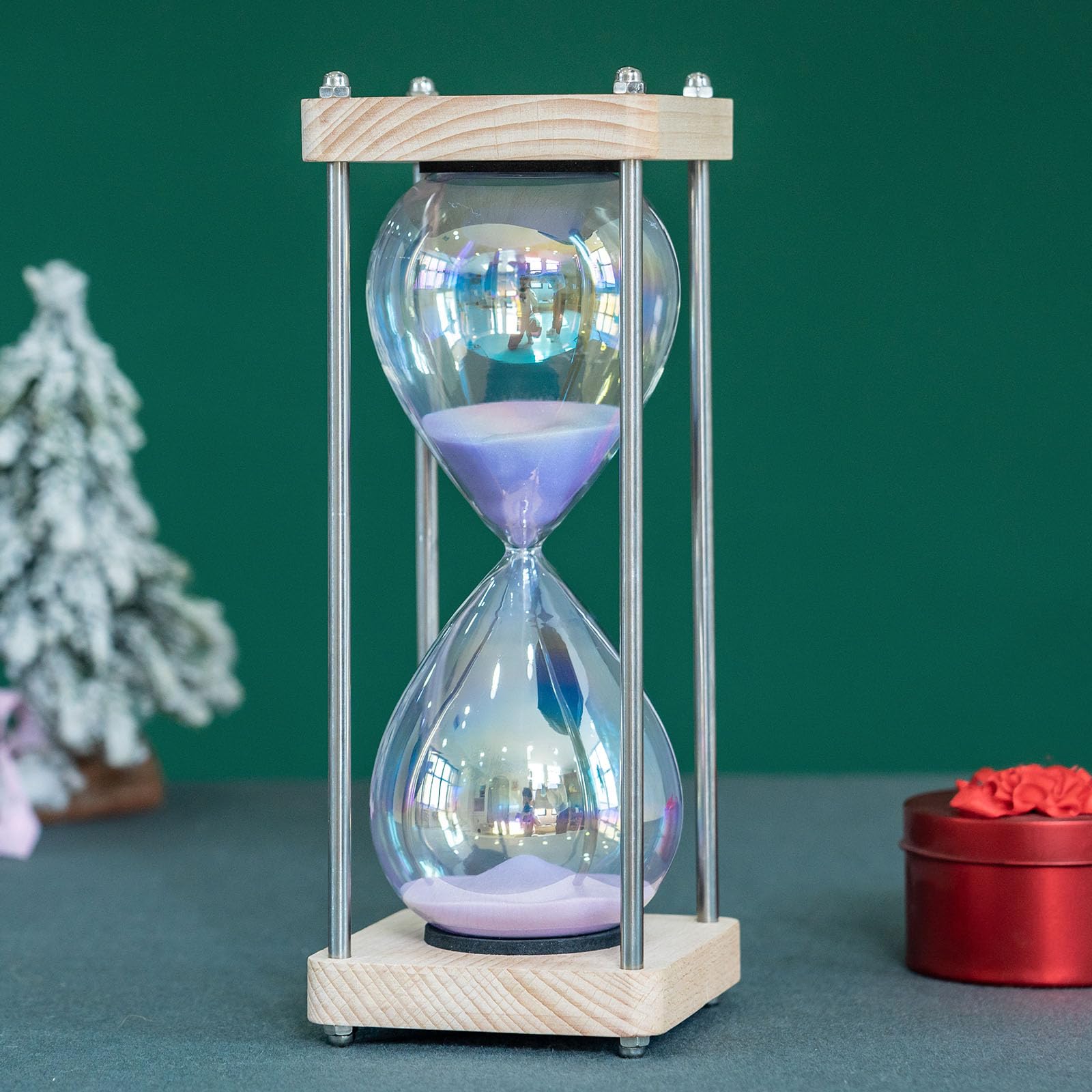 Sanduhr 60 Minuten,Premium Sanduhr aus Walnussholz, Sanduhre