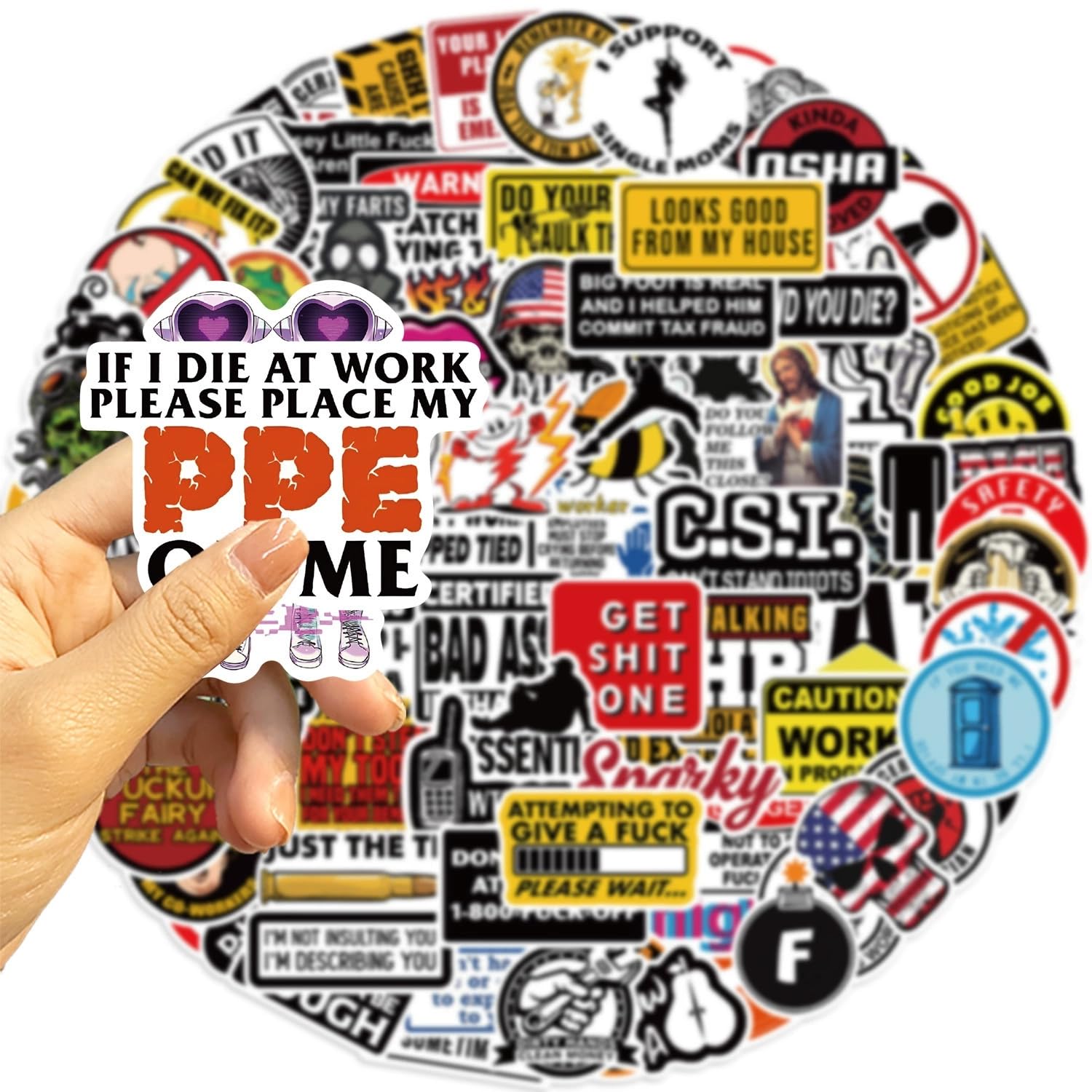 Hard Hat Vinyl Stickers,Funny Graffiti Stickers,Vinyl Waterproof Sticker for Kids Teens Girls,for Phone Laptop Bottles Skateboard Computer Phone Luggage Guitar Gifts Sticker - Image 3