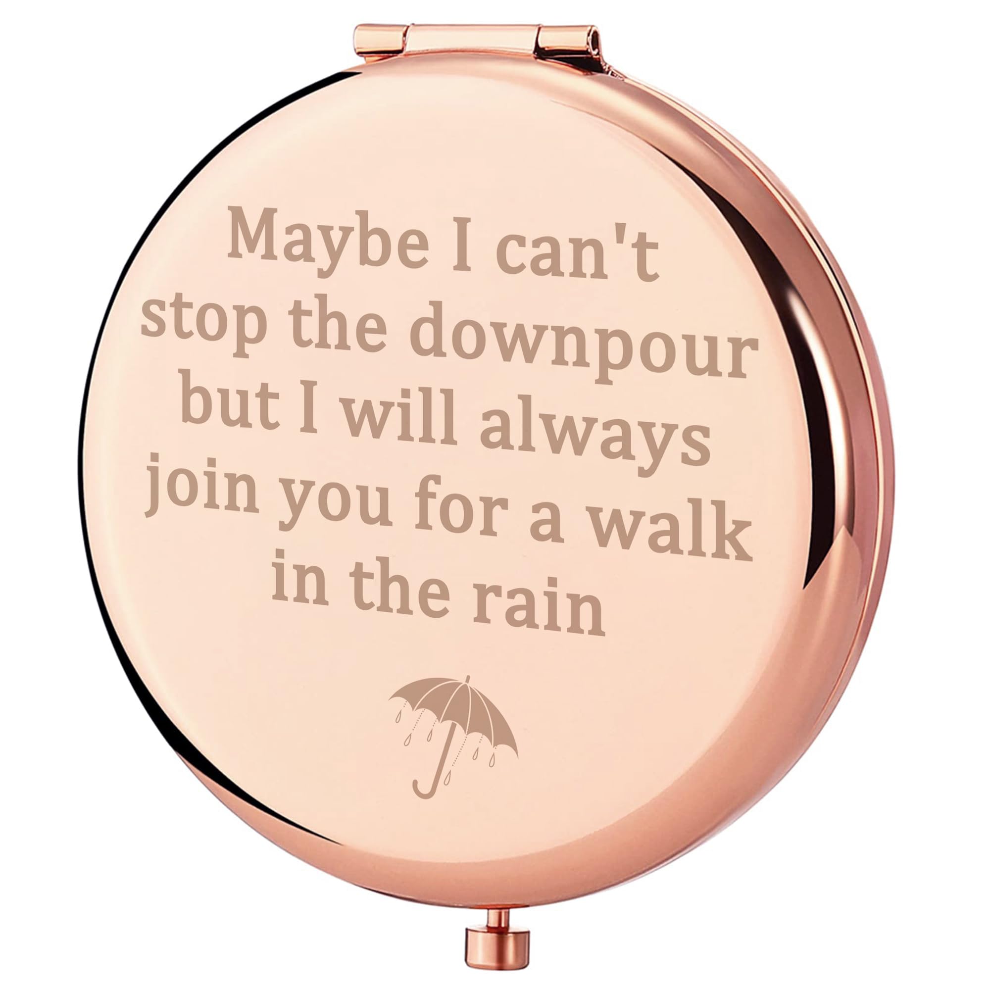 GAOLZIUY Friendship Gifts for Women, Rose Gold Compact Mirror, Inspirational Feel Better Thoughtful Cheer Up Gifts for Best Friend, Bestie, Soul