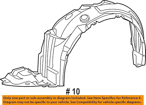 Parts N Go 2017 Corolla Fender Liner Front Driver Side Splash Guard - TO1248210, 5387602660