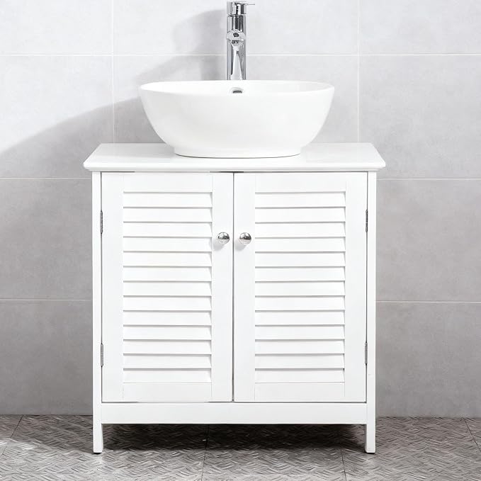 Armario de almacenamiento para lavamanos Festnight, armario bajo lavamanos, mueble para baño sin lavabo, diseño en forma de U, 60 x 35 x 58 cm miniatura 4